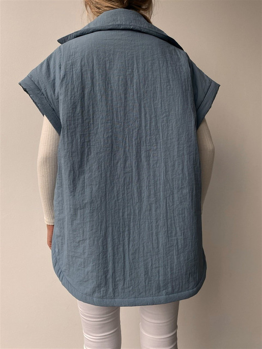 Kolları Çıkartılabilir Cepli Tiger Kadın Mavi Ceket 22K000054