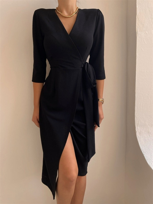 KRUVAZE ÖRME ELBİSE 22K000066