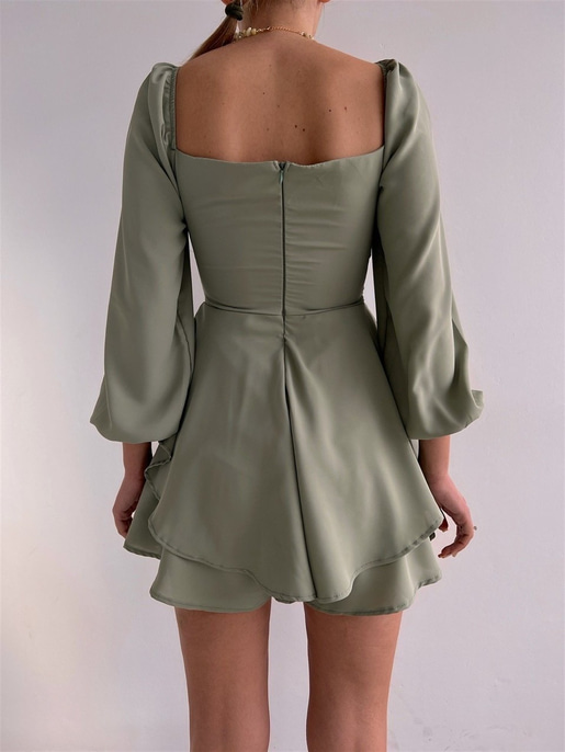 Kuruvaze Eteği Volanlı Riley Kadın Mint Tulum 22K000372