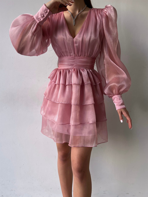 Memo Fırfırlı Elbise 23K000295