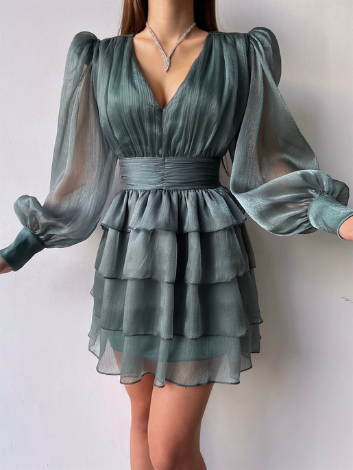 Memo Fırfırlı Elbise 23K000295