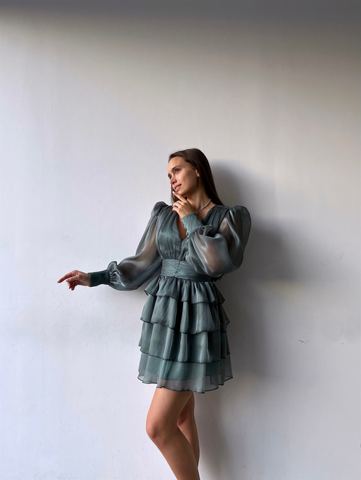 Memo Fırfırlı Elbise 23K000295