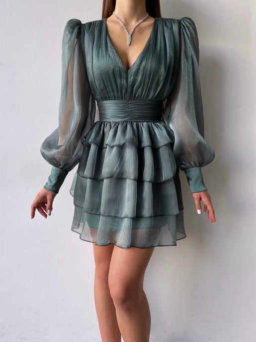 Memo Fırfırlı Elbise 23K000295