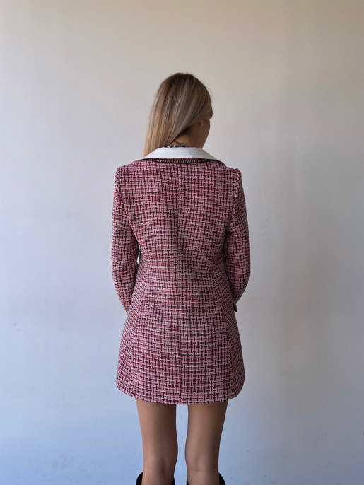 Önden Düğme Kapamalı Merta Kadın Fuşya Tüvit Ceket 23K000086