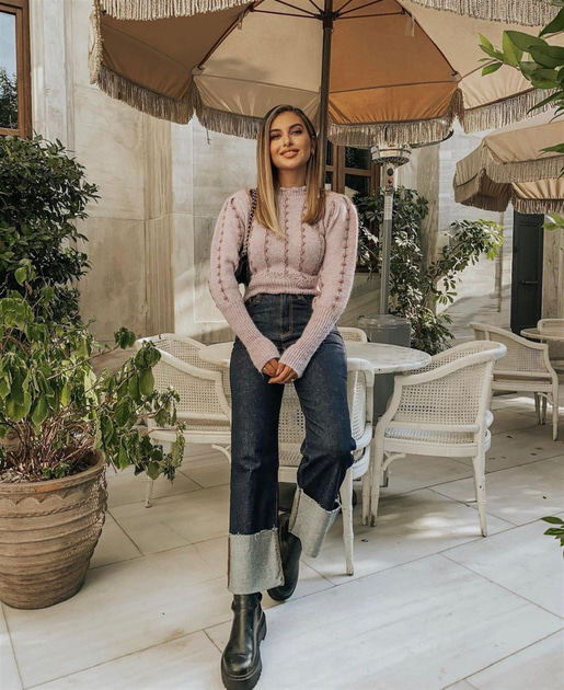 Paçası Katlamalı Jean 21K000281