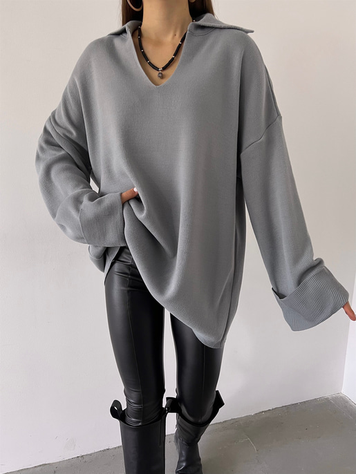 Polo Yaka Oversize Kazak 23K000192