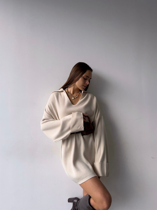 Polo Yaka Oversize Kazak 23K000192