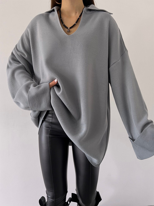 Polo Yaka Oversize Kazak 23K000192