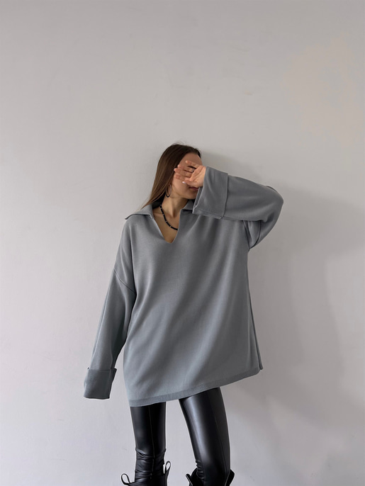 Polo Yaka Oversize Kazak 23K000192