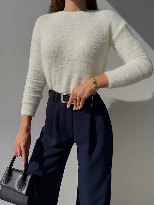 Uzun Kol Alaric Kadın Ekru Sakal Kazak 23K000122