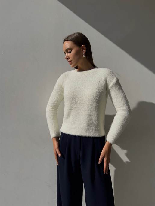 Uzun Kol Alaric Kadın Ekru Sakal Kazak 23K000122