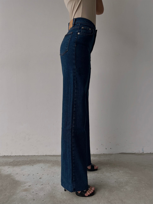 Yüksek Bel Geniş Paça Jacques Kadın Lacivert Jean 22K000461