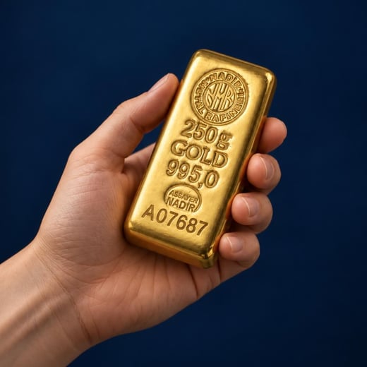 Köşker Gold'da satılan Nadir Gold 250 gram 995 ayar sertifikalı külçe altın