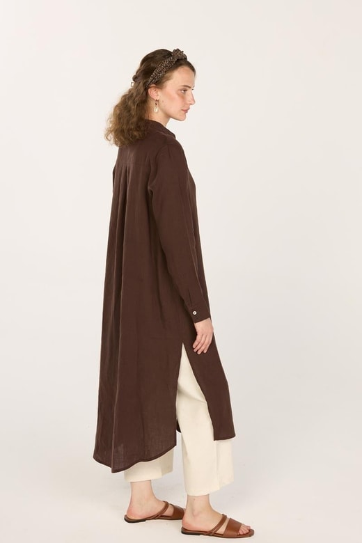 Hakim Yaka %100 Keten Tunik