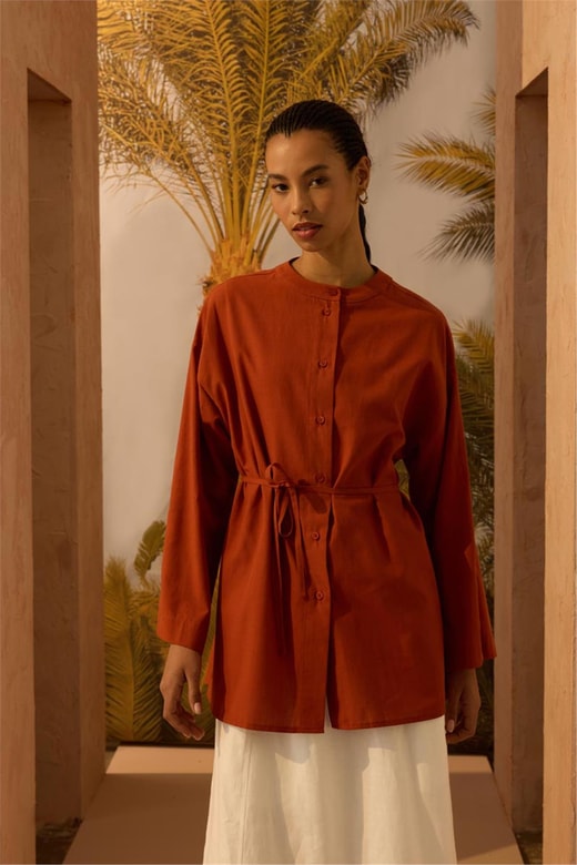 Kimono Gömlek Kiremit