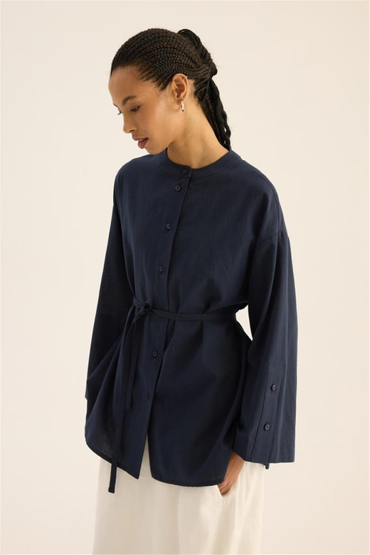 Kimono Gömlek Lacivert