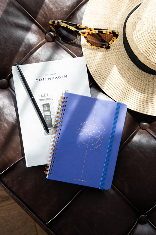 12,5 x 18 cm Spiralli Sert Kapak Lastikli Seyahat Defteri - Lacivert