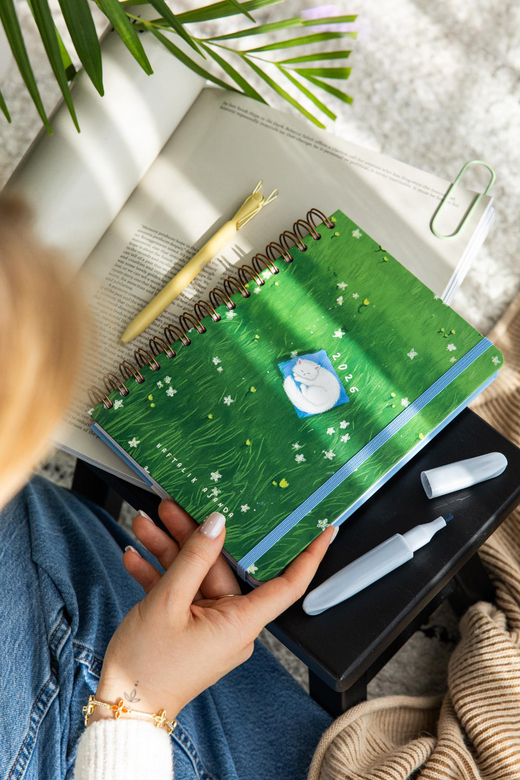 2026 A5 Spiralli Haftalık Ajanda 12 Aylık - Kedi