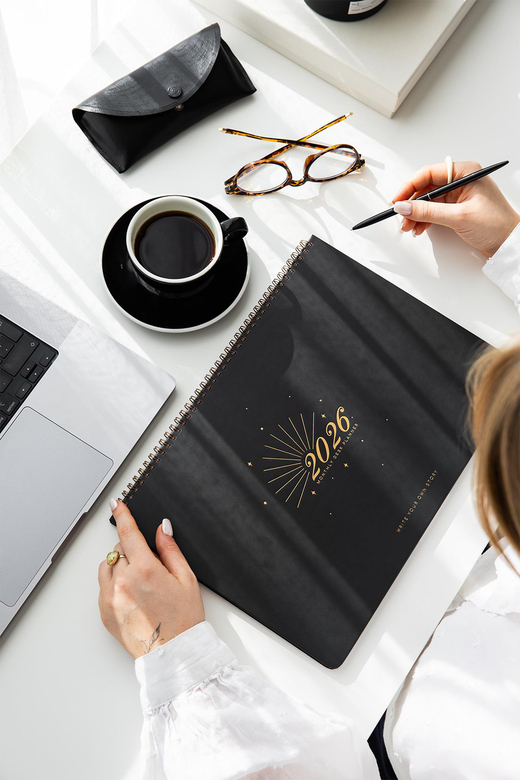 2026 Masaüstü Planlayıcı Takvim 24x34 cm - Siyah