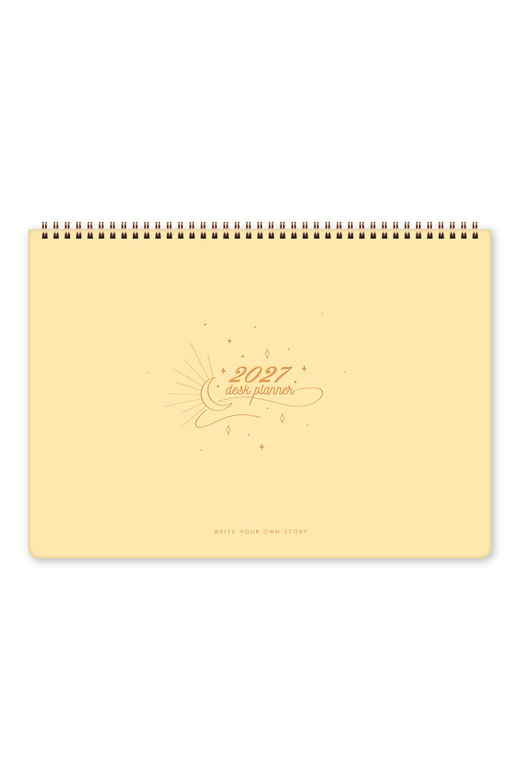2027 Haftalık Spiralli Masaüstü Planlayıcı 24x34 cm - Desk Planner Sarı
