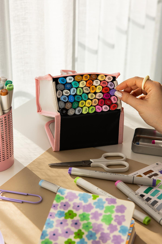 48’li Çift Uçlu Alkol Bazlı Marker Kalem Seti – Brush + Chisel