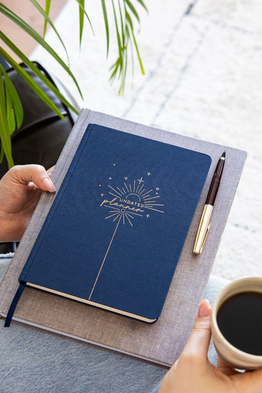 A5 Keten Süresiz Planlayıcı Ajanda Lacivert