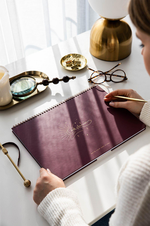 Süresiz Haftalık Spiralli Masaüstü Planlayıcı 24x34 cm - Desk Planner Bordo