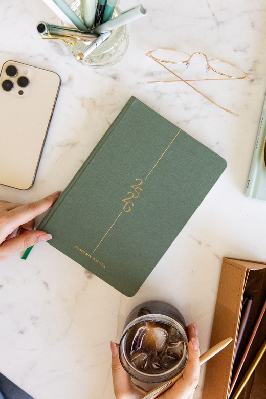 2025-2026 A5 Keten 16 Aylık Akademik Ajanda - Yeşil