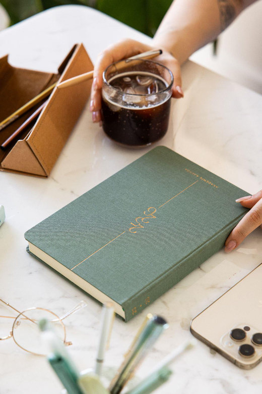 2025-2026 A5 Keten 16 Aylık Akademik Ajanda - Yeşil