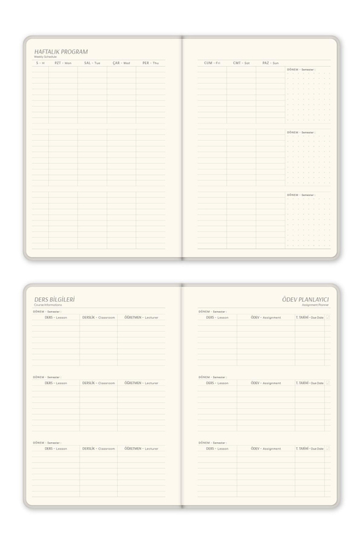 2025-2026 A5 Keten 16 Aylık Akademik Ajanda - Krem