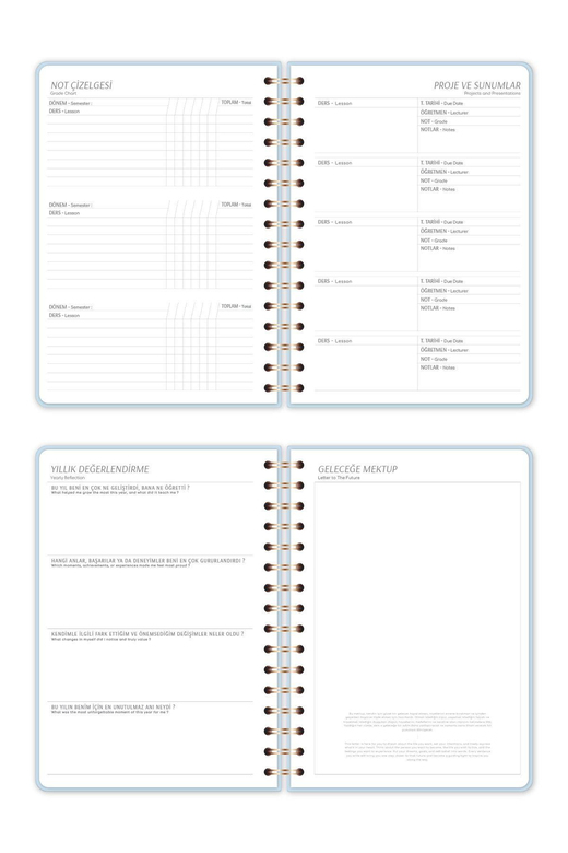 2025-2026 A5 Spiralli 16 Aylık Akademik Ajanda - Mavi