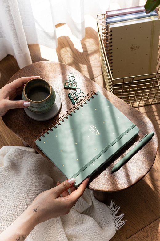 2025-2026 A5 Spiralli 16 Aylık Akademik Ajanda - Yeşil