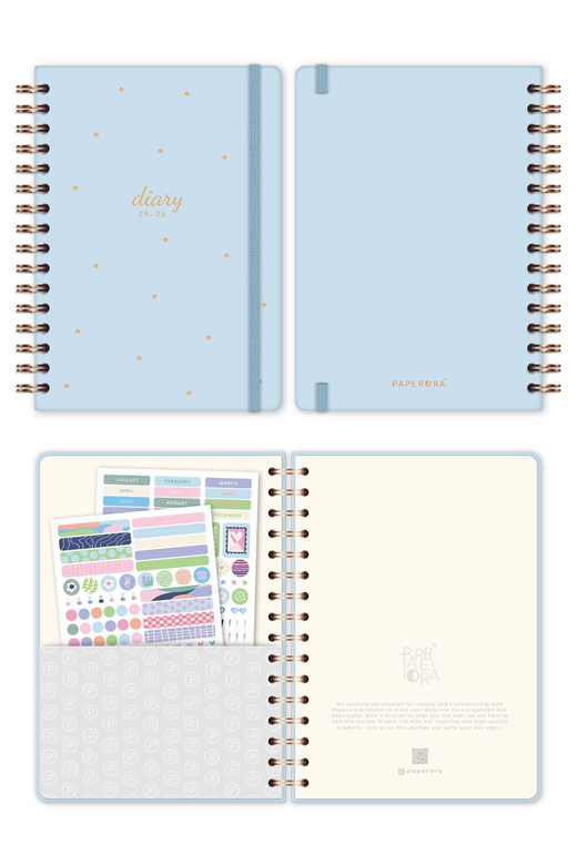 2025-2026 A5 Spiralli 16 Aylık Akademik Ajanda - Mavi