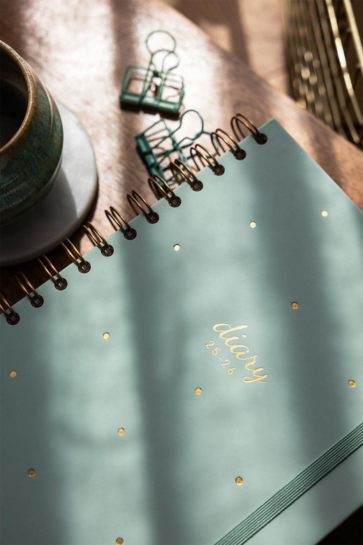 2025-2026 A5 Spiralli 16 Aylık Akademik Ajanda - Yeşil