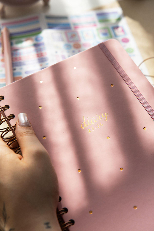 2025-2026 A5 Spiralli 16 Aylık Akademik Ajanda - Pembe