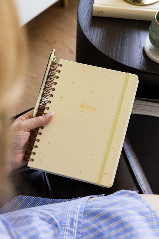 2025-2026 A5 Spiralli 16 Aylık Akademik Ajanda - Sarı