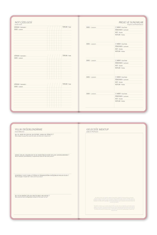 2025-2026 Kir ve Suya Dayanıklı Sert Kapak Akademik Ajanda - Pembe