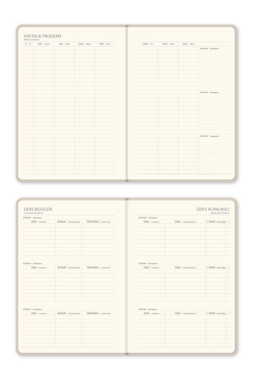 2025-2026 Kir ve Suya Dayanıklı Sert Kapak Akademik Ajanda - Bej