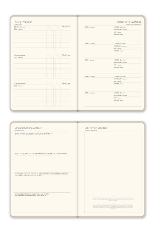 2025-2026 Kir ve Suya Dayanıklı Sert Kapak Akademik Ajanda - Bej