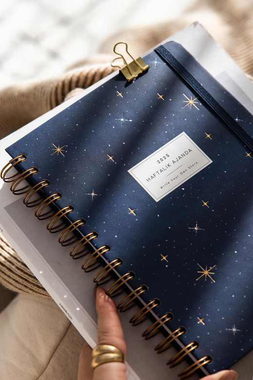 2025 Ajanda A5 Spiralli Haftalık Planlayıcı 12 Aylık - Galaksi