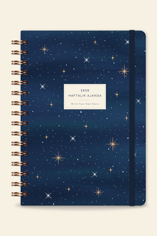 2025 Ajanda A5 Spiralli Haftalık Planlayıcı 12 Aylık - Galaksi
