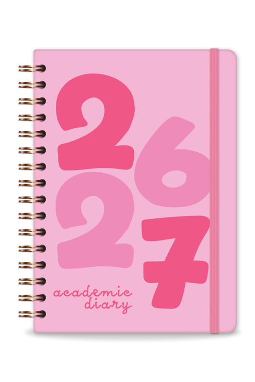 2026-2027 A5 Spiralli Akademik Haftalık Ajanda 16 Aylık - Baby Pink 
