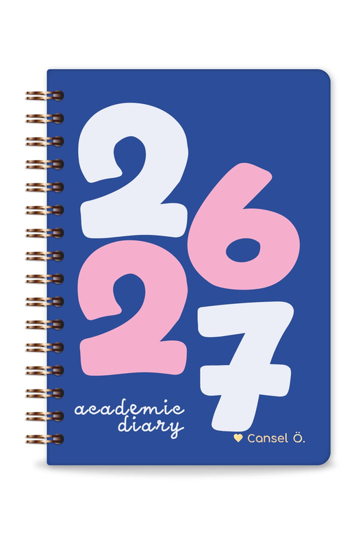 2026-2027 A5 Spiralli Renkli Akademik Ajanda 16 Aylık Motivasyon Sayfalı - Lacivert