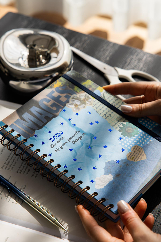 2026 A5 Spiralli Haftalık Ajanda 12 Aylık - Kolaj