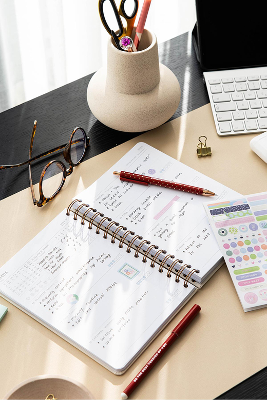 2026 A5 Spiralli Haftalık Ajanda 12 Aylık - Galaksi