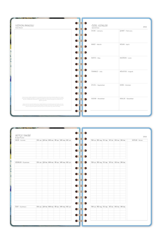 2026 A5 Spiralli Haftalık Ajanda 12 Aylık - Kolaj