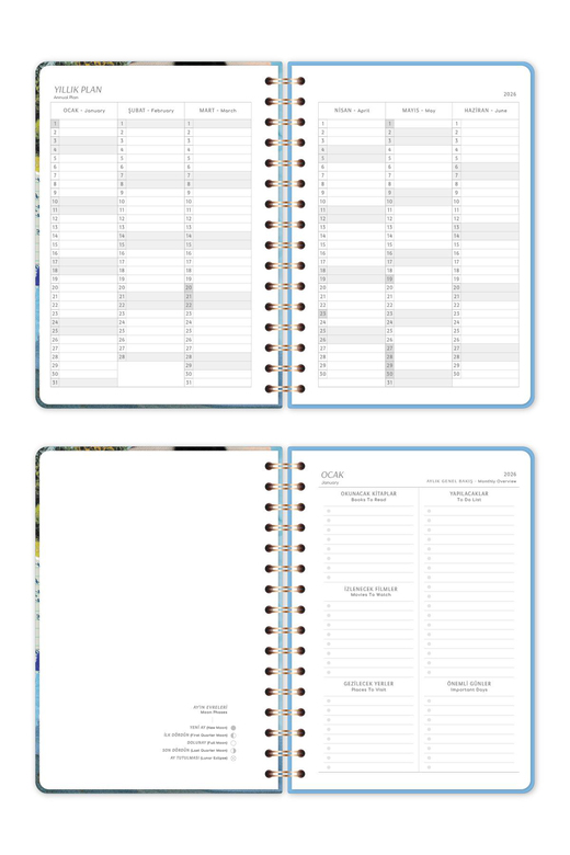 2026 A5 Spiralli Haftalık Ajanda 12 Aylık - Kolaj