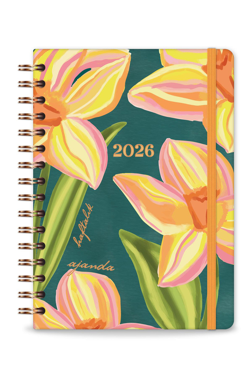 2026 A5 Spiralli Haftalık Ajanda 12 Aylık - Çiçek
