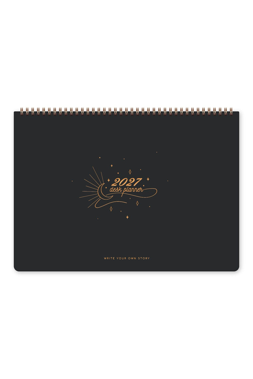 2027 Haftalık Spiralli Masaüstü Planlayıcı 24x34 cm - Desk Planner Siyah