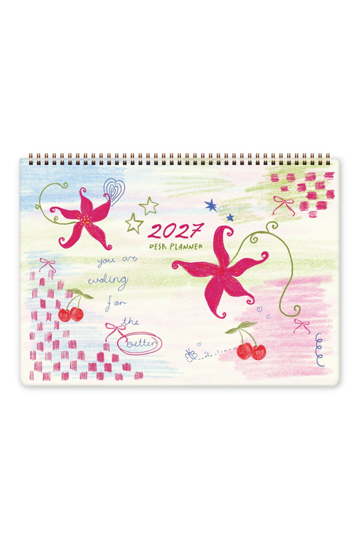 2027 Haftalık Spiralli Masaüstü Planlayıcı 24x34 cm - Desk Planner Soyut